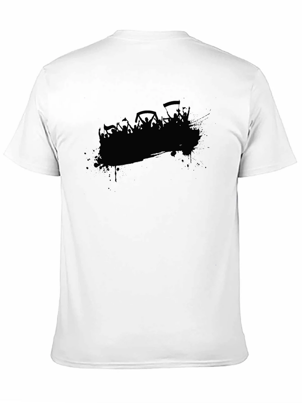 Black Graphic Tee - Crowd Silhouette Design