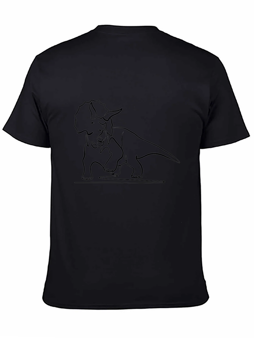 Triceratops Outline Graphic Tee - Casual Style