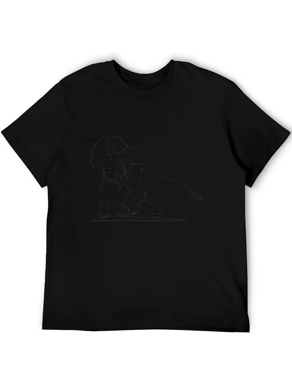 Triceratops Outline Graphic Tee - Casual Style