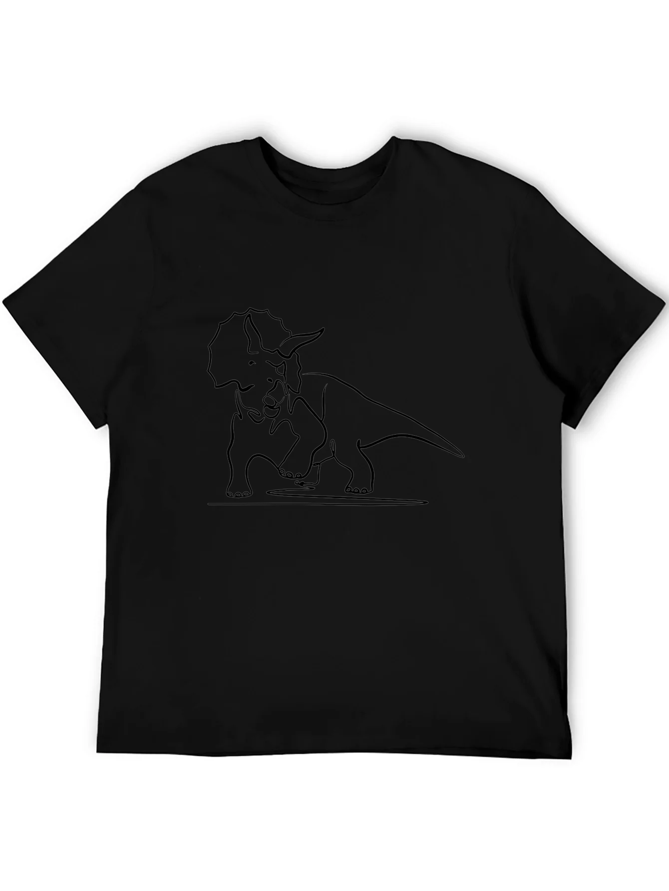 Triceratops Outline Graphic Tee - Casual Style