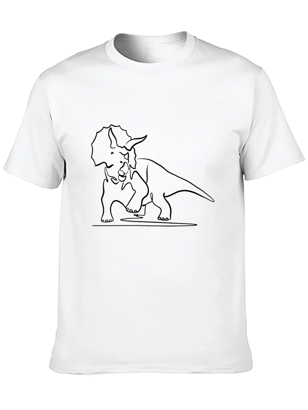 Triceratops Outline Graphic Tee - Casual Style