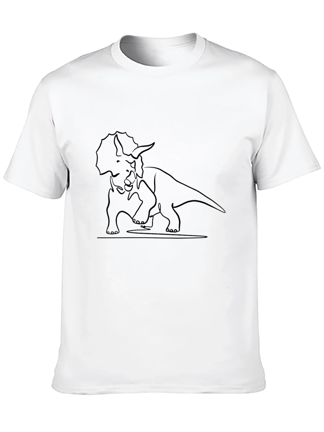Triceratops Outline Graphic Tee - Casual Style