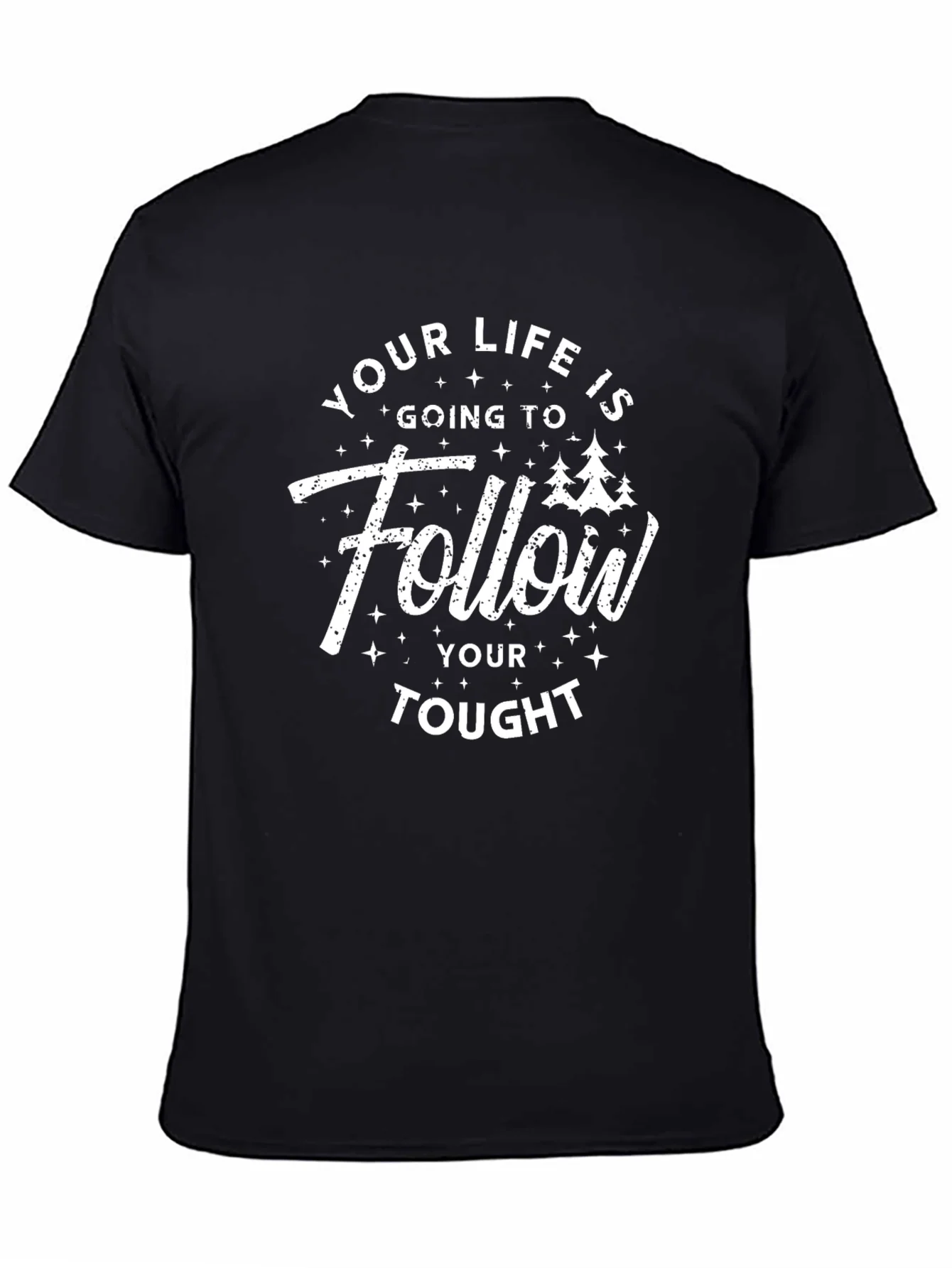 Follow Your Tought Graphic Tee - Black Casual Shirt