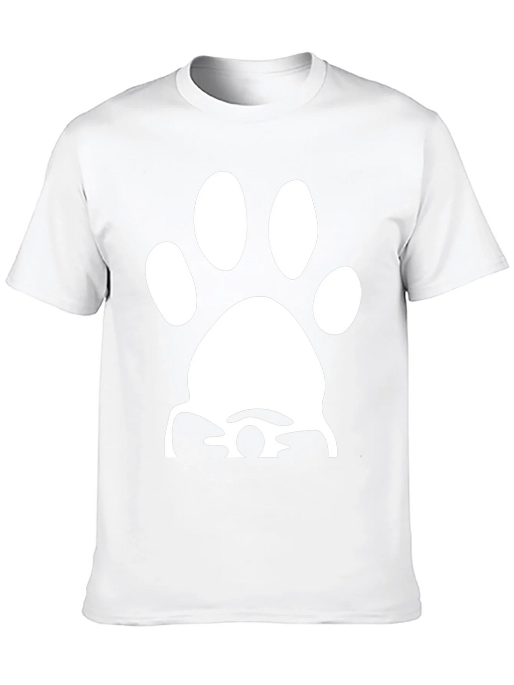 Paw Print Graphic Tee - Casual Black T-Shirt