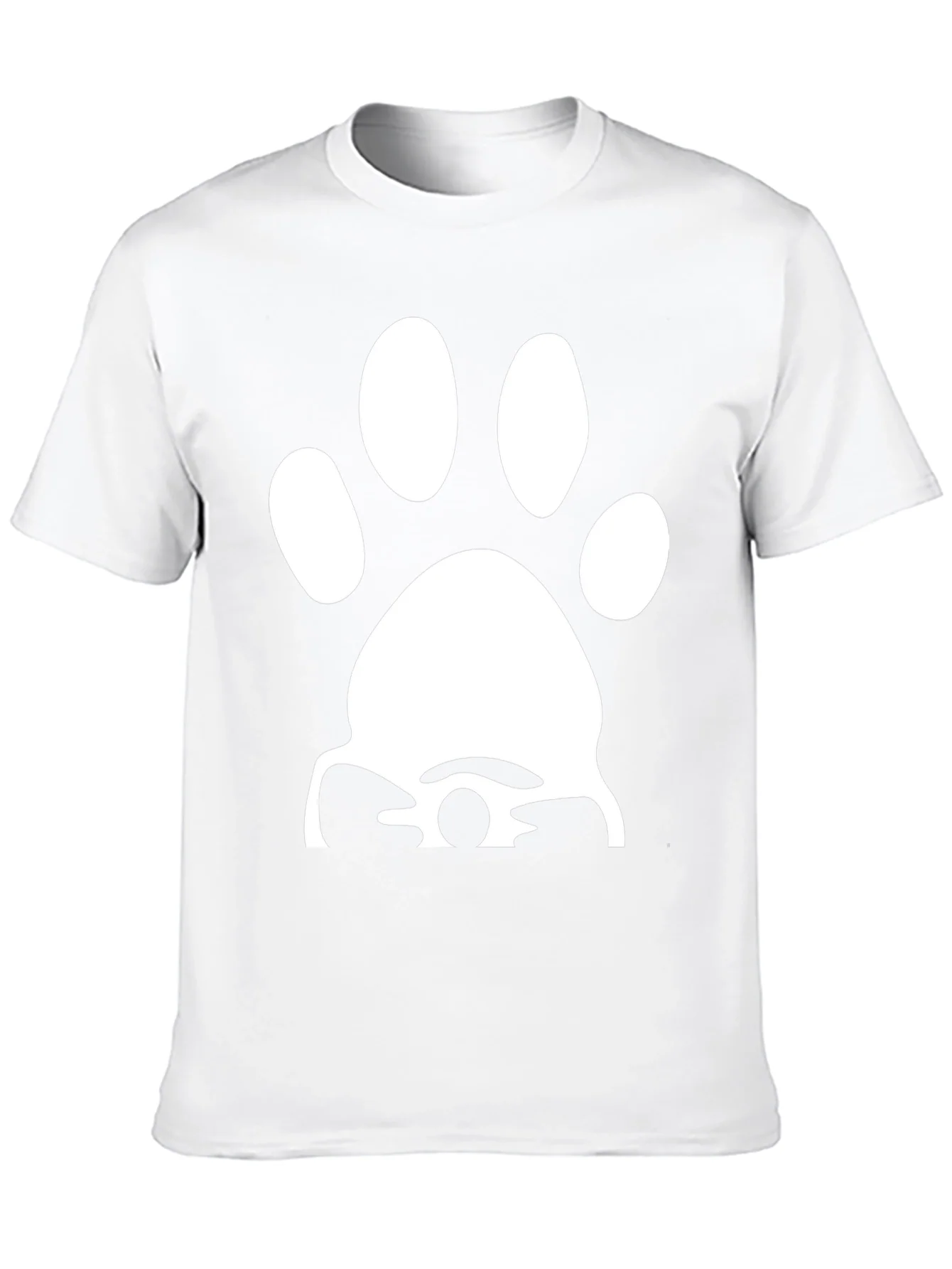 Paw Print Graphic Tee - Casual Black T-Shirt