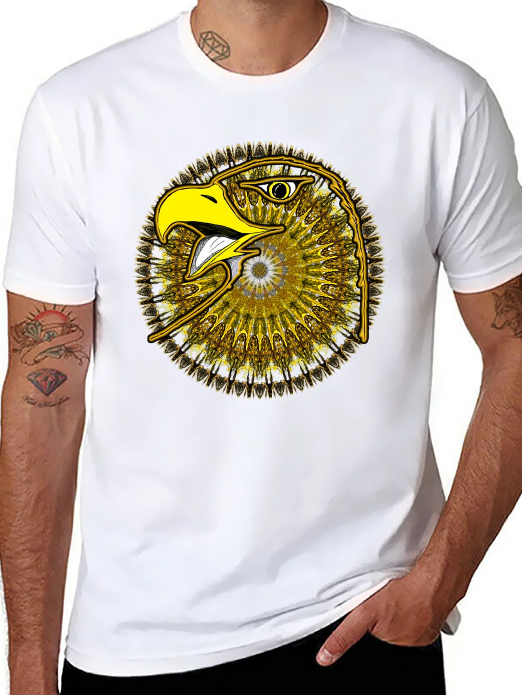 Eagle Mandala Graphic Tee - Stylish Black T-Shirt