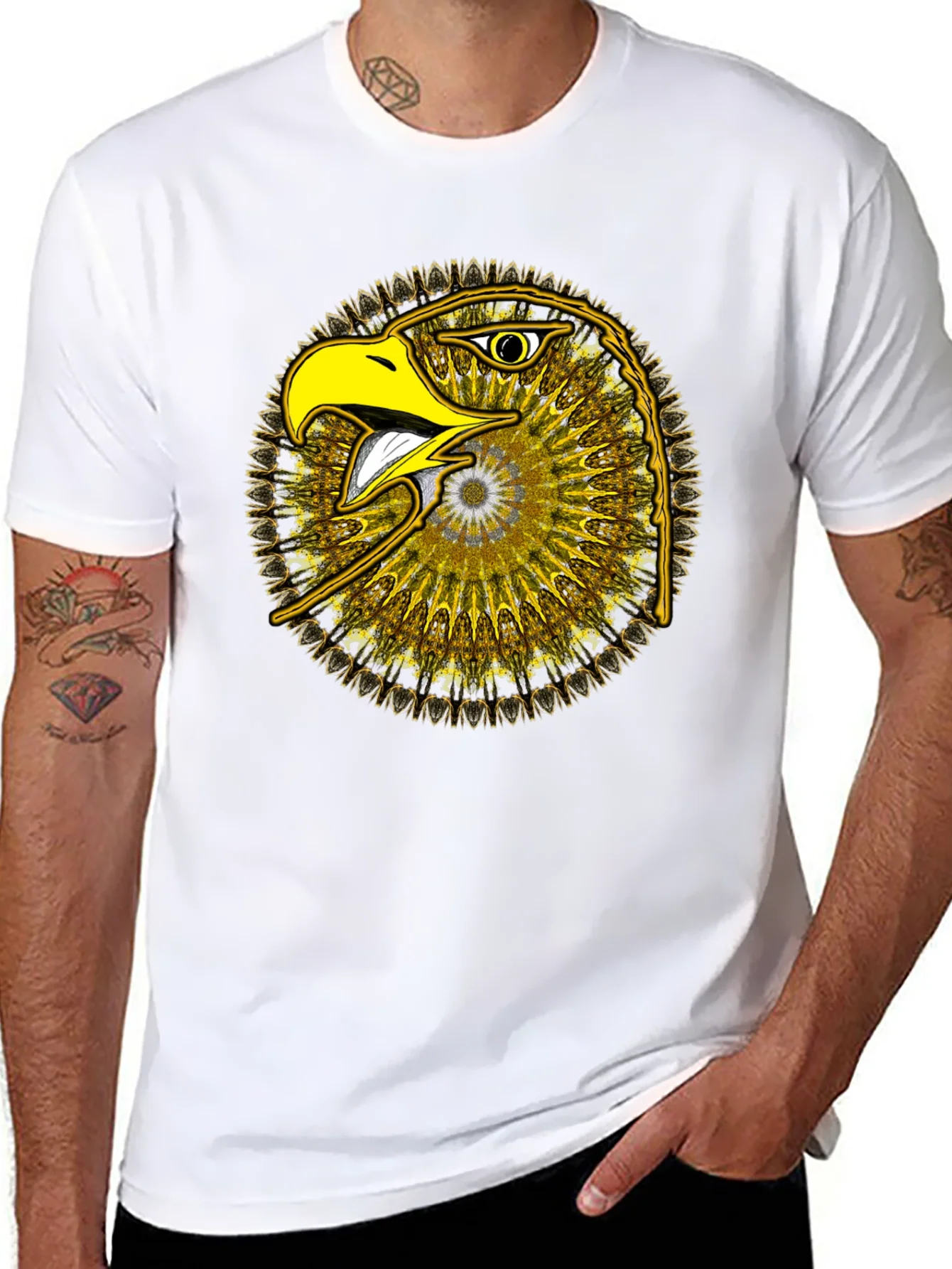 Eagle Mandala Graphic Tee - Stylish Black T-Shirt