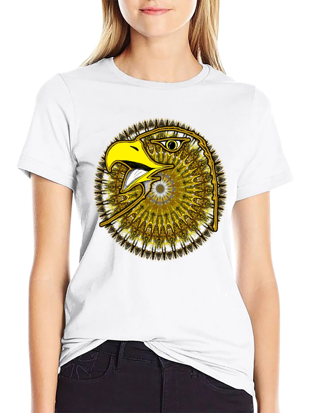 Eagle Mandala Graphic Tee - Stylish Black T-Shirt