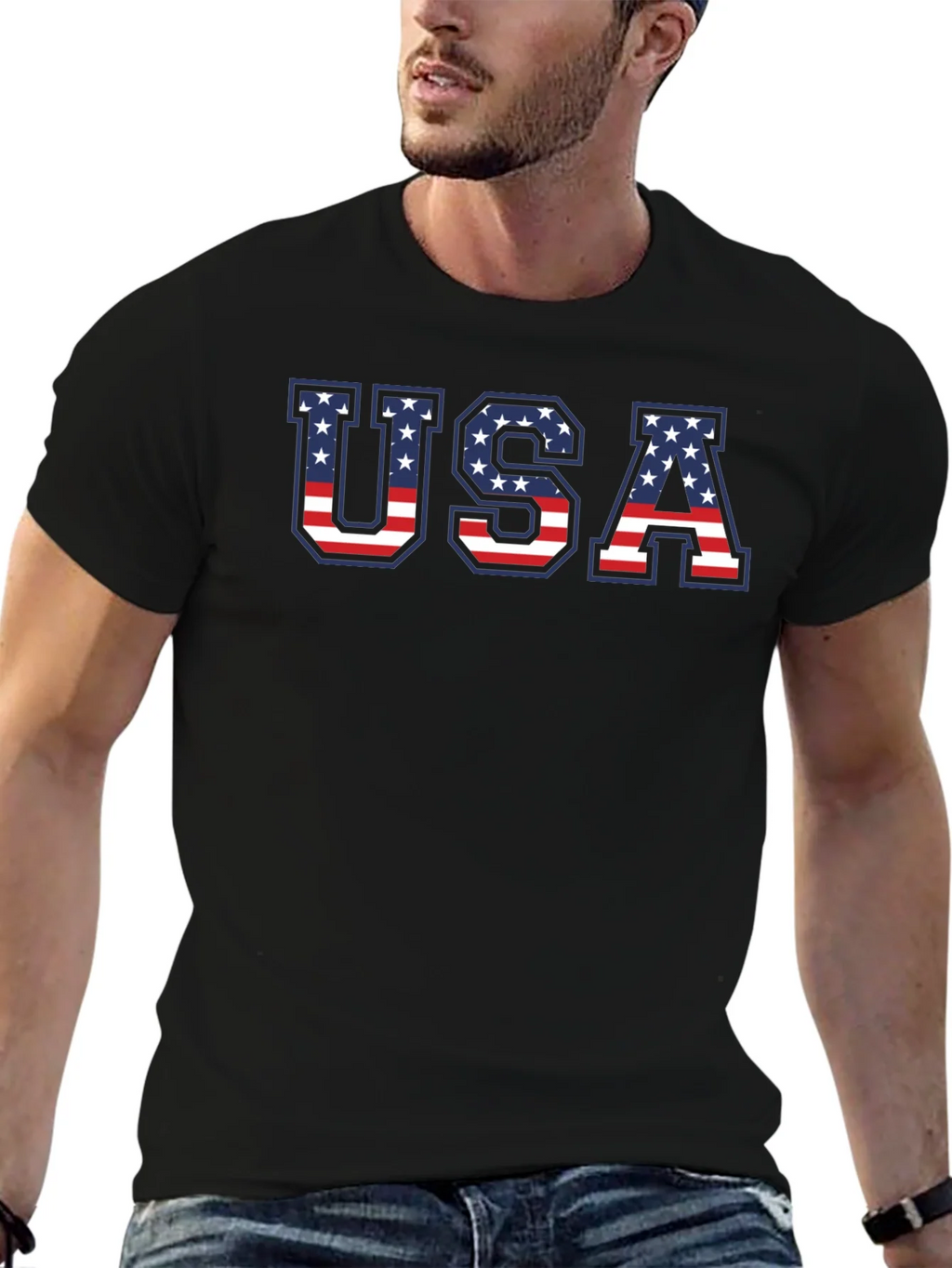 USA American Flag Patriotic Graphic T-Shirt