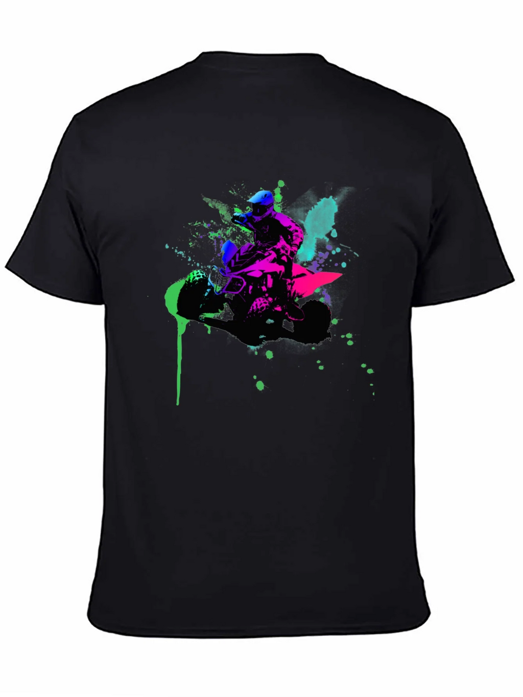 Neon ATV Rider Graphic Tee - Black