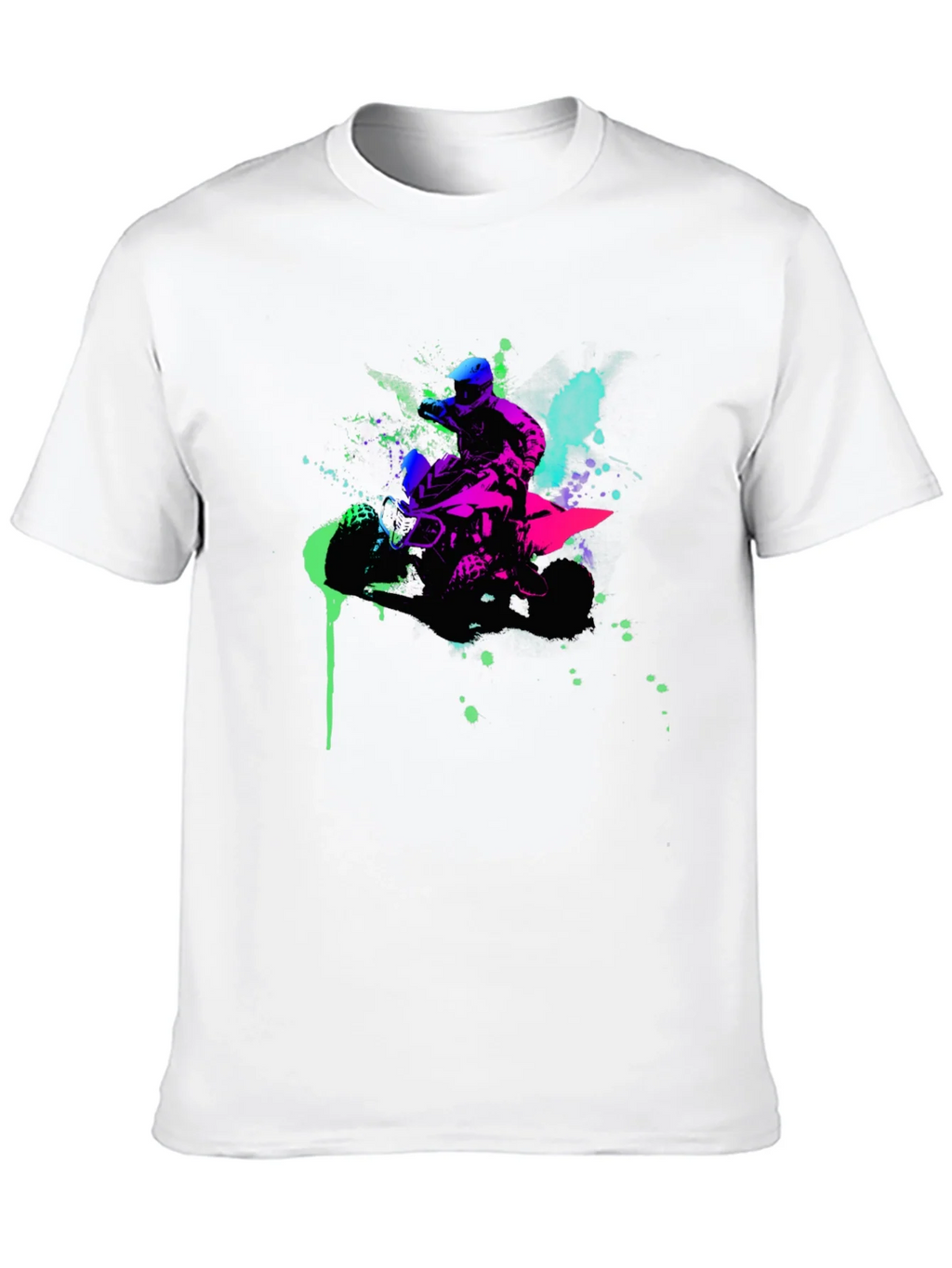 Neon ATV Rider Graphic Tee - Black