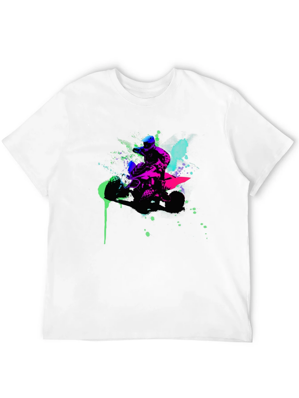 Neon ATV Rider Graphic Tee - Black