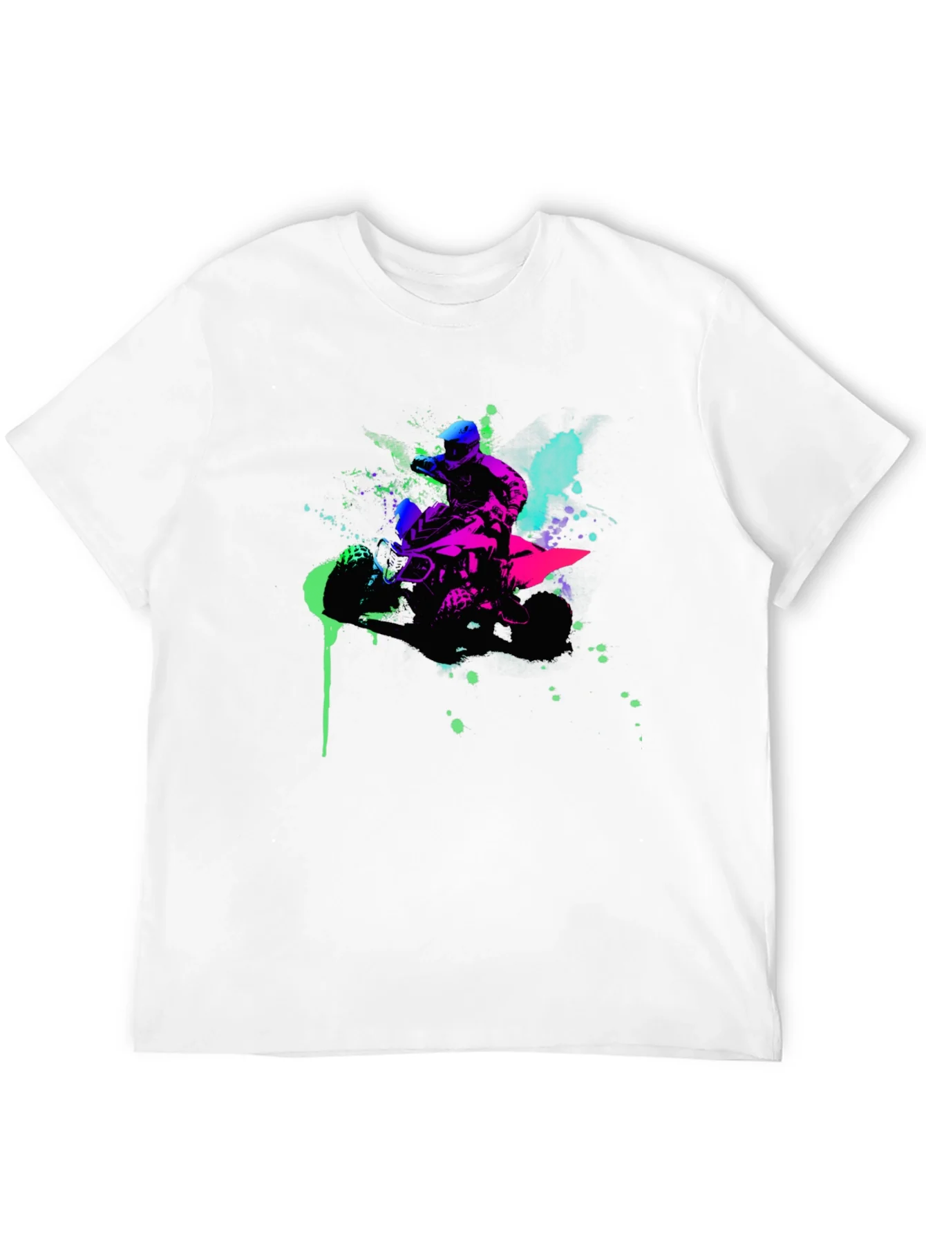 Neon ATV Rider Graphic Tee - Black