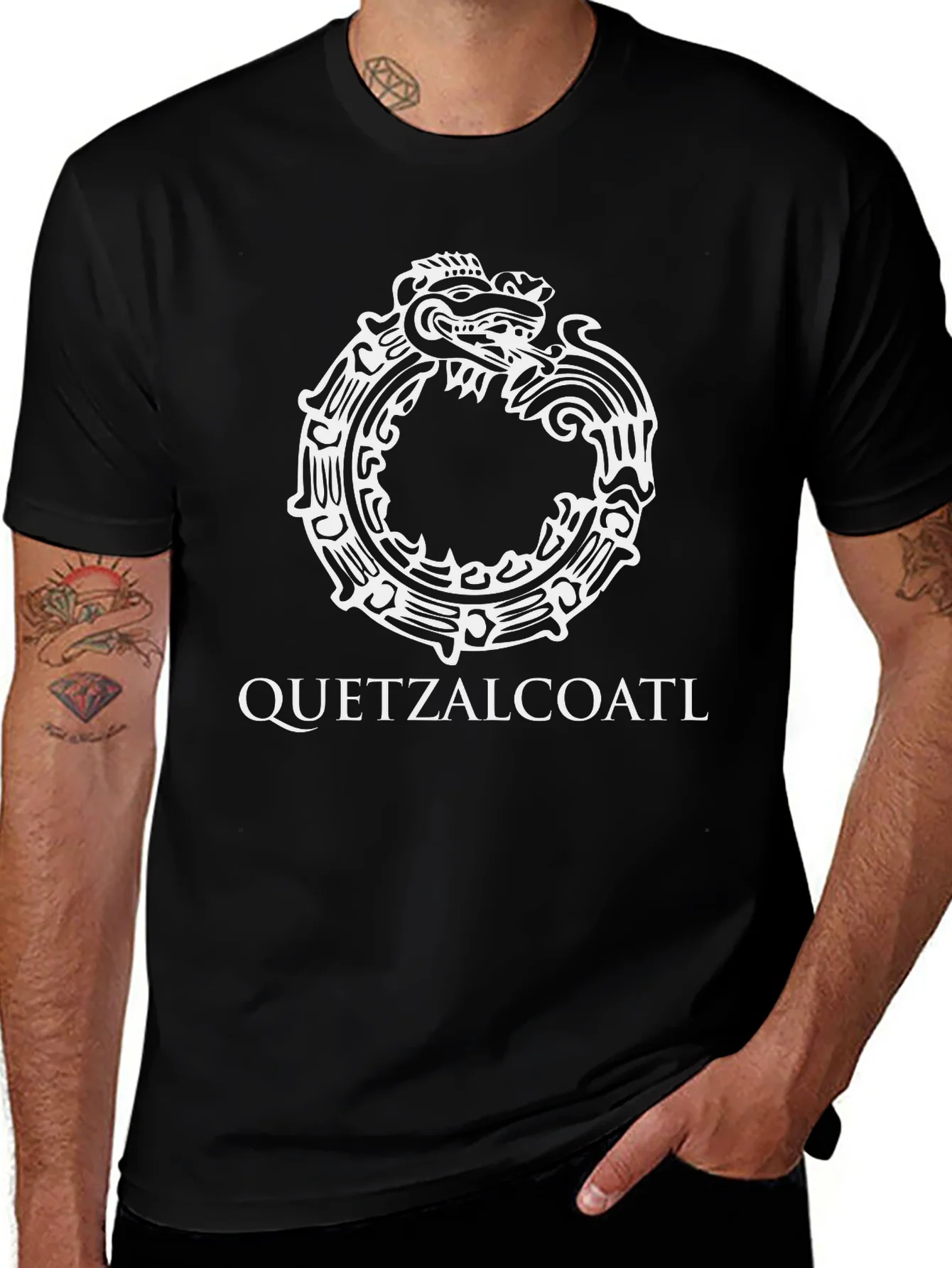 Quetzalcoatl Graphic Tee - Serpent Design