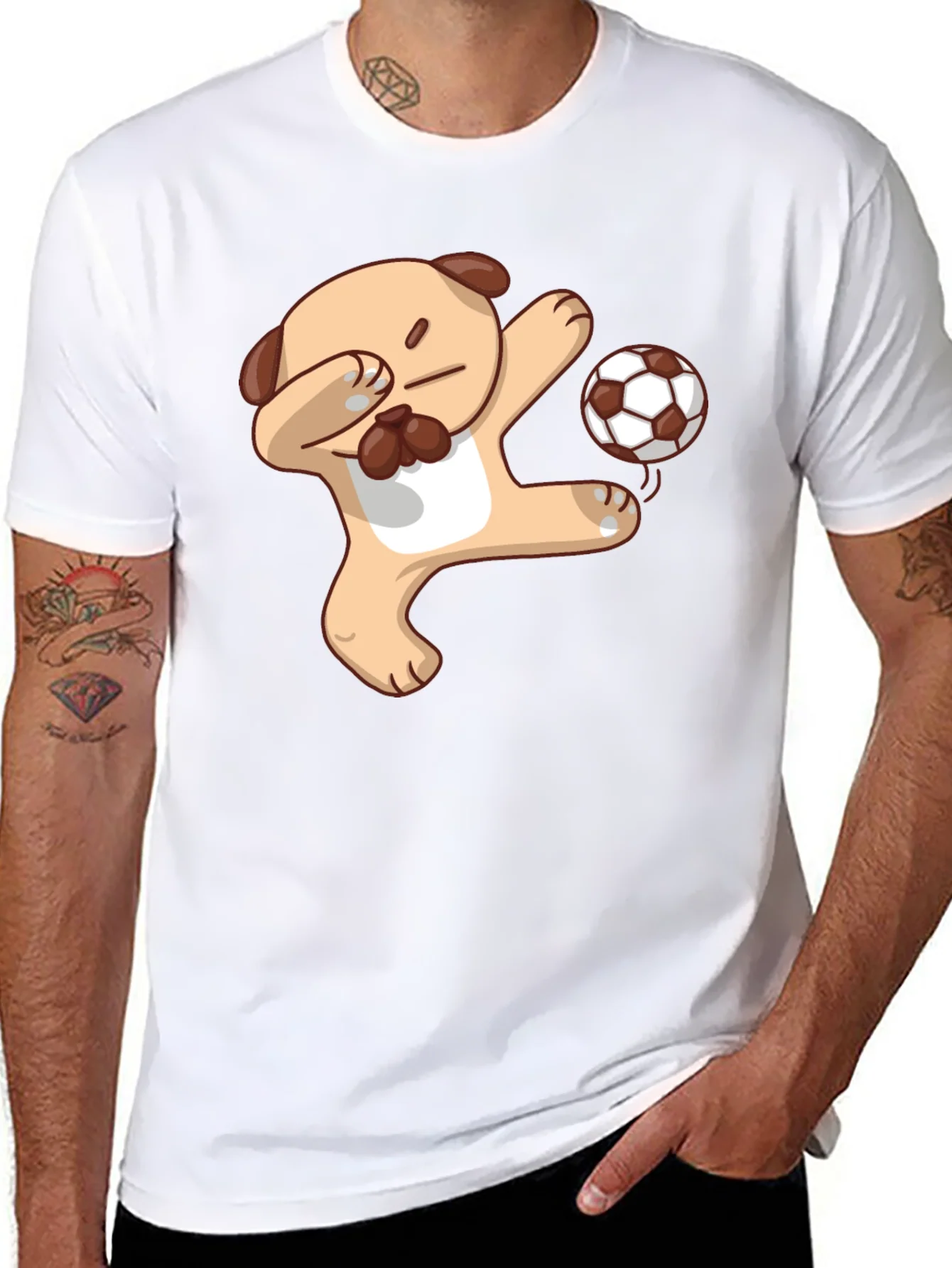 Funny Pug Soccer Dab T-Shirt