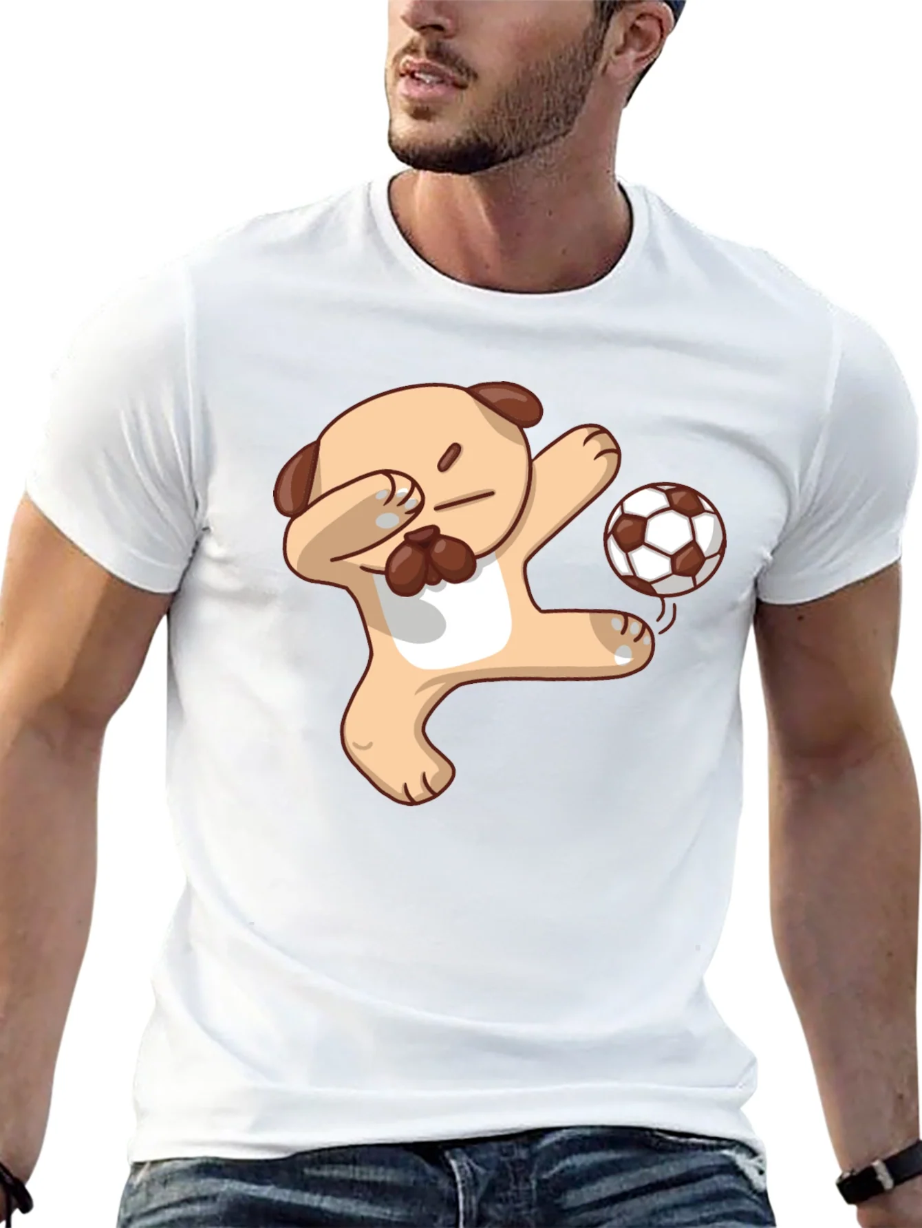 Funny Pug Soccer Dab T-Shirt
