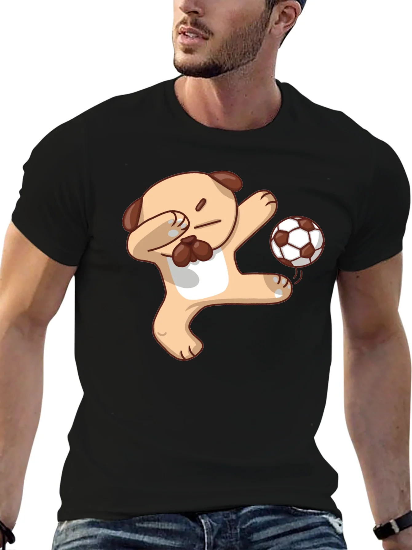 Funny Pug Soccer Dab T-Shirt