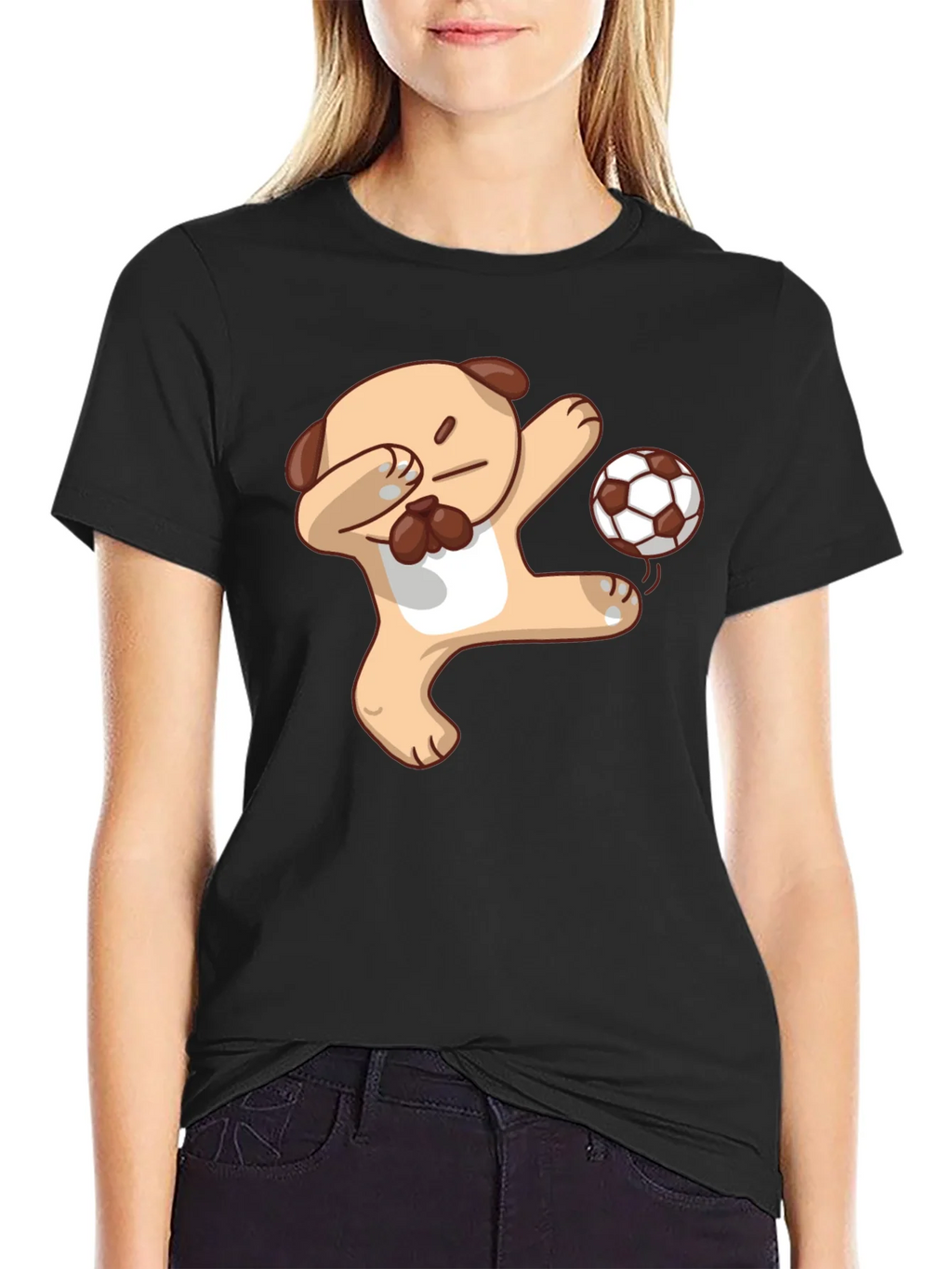 Funny Pug Soccer Dab T-Shirt