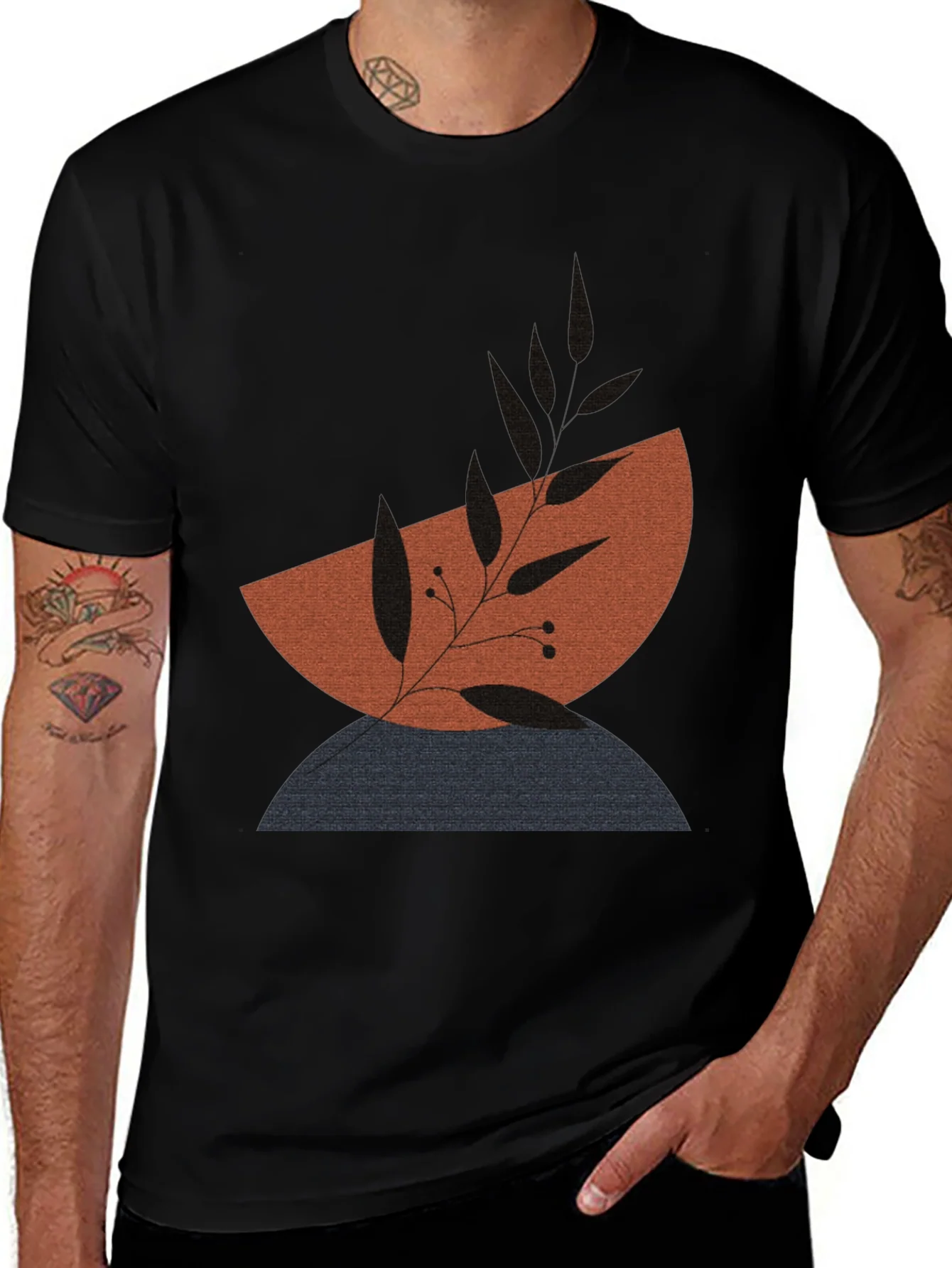 Modern Abstract Graphic Print Mens T-Shirt