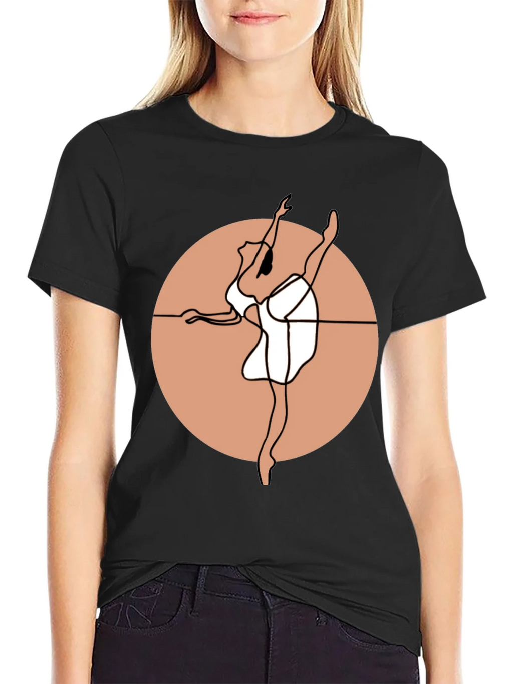 Ballet Dancer Graphic Tee - Stylish Black Cotton Shirt