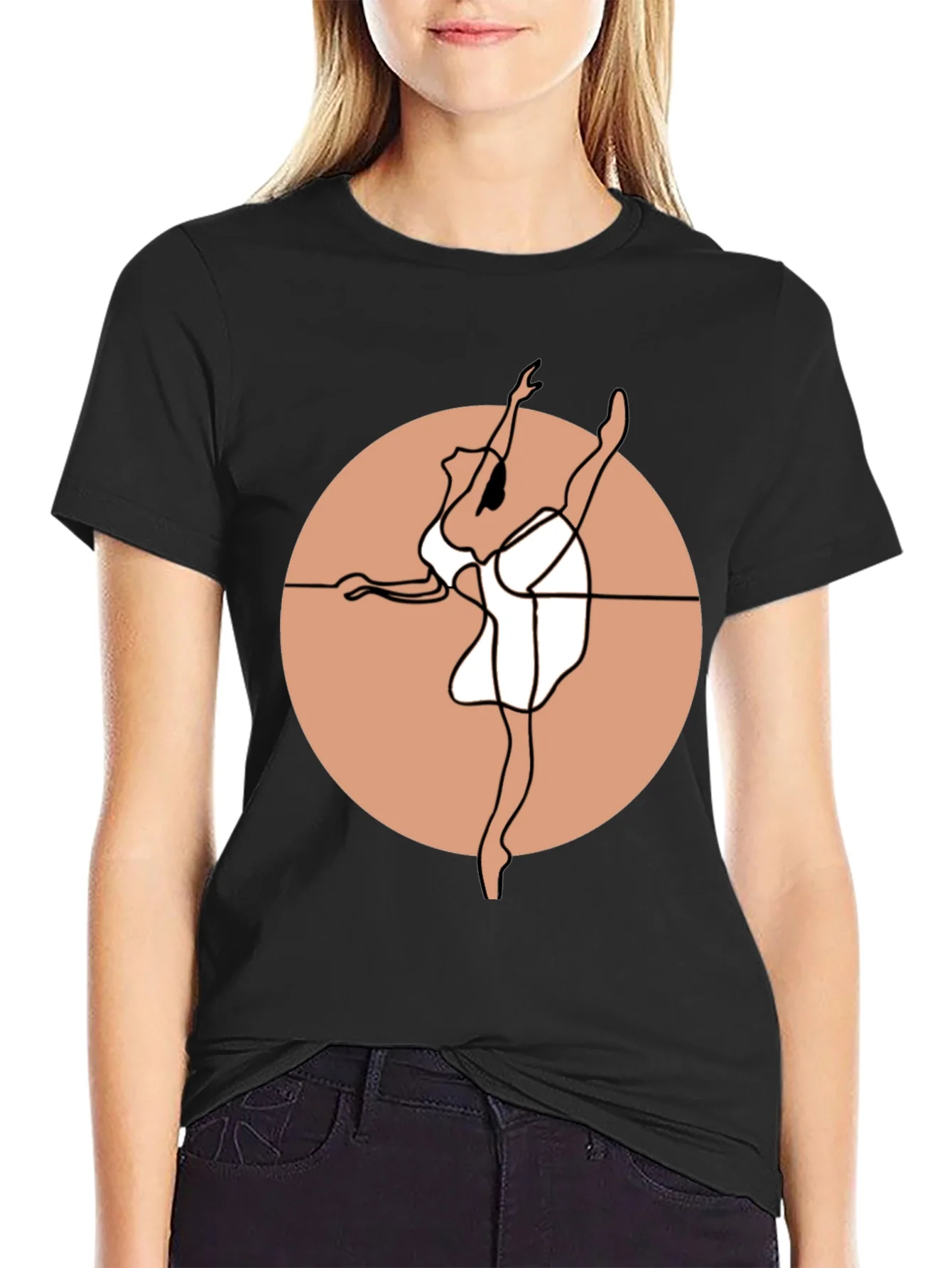 Ballet Dancer Graphic Tee - Stylish Black Cotton Shirt