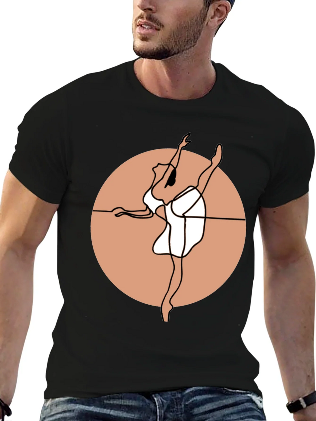 Ballet Dancer Graphic Tee - Stylish Black Cotton Shirt