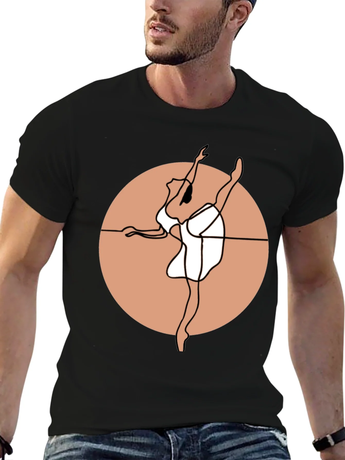 Ballet Dancer Graphic Tee - Stylish Black Cotton Shirt