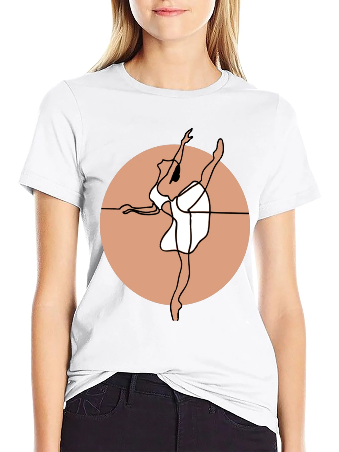 Ballet Dancer Graphic Tee - Stylish Black Cotton Shirt