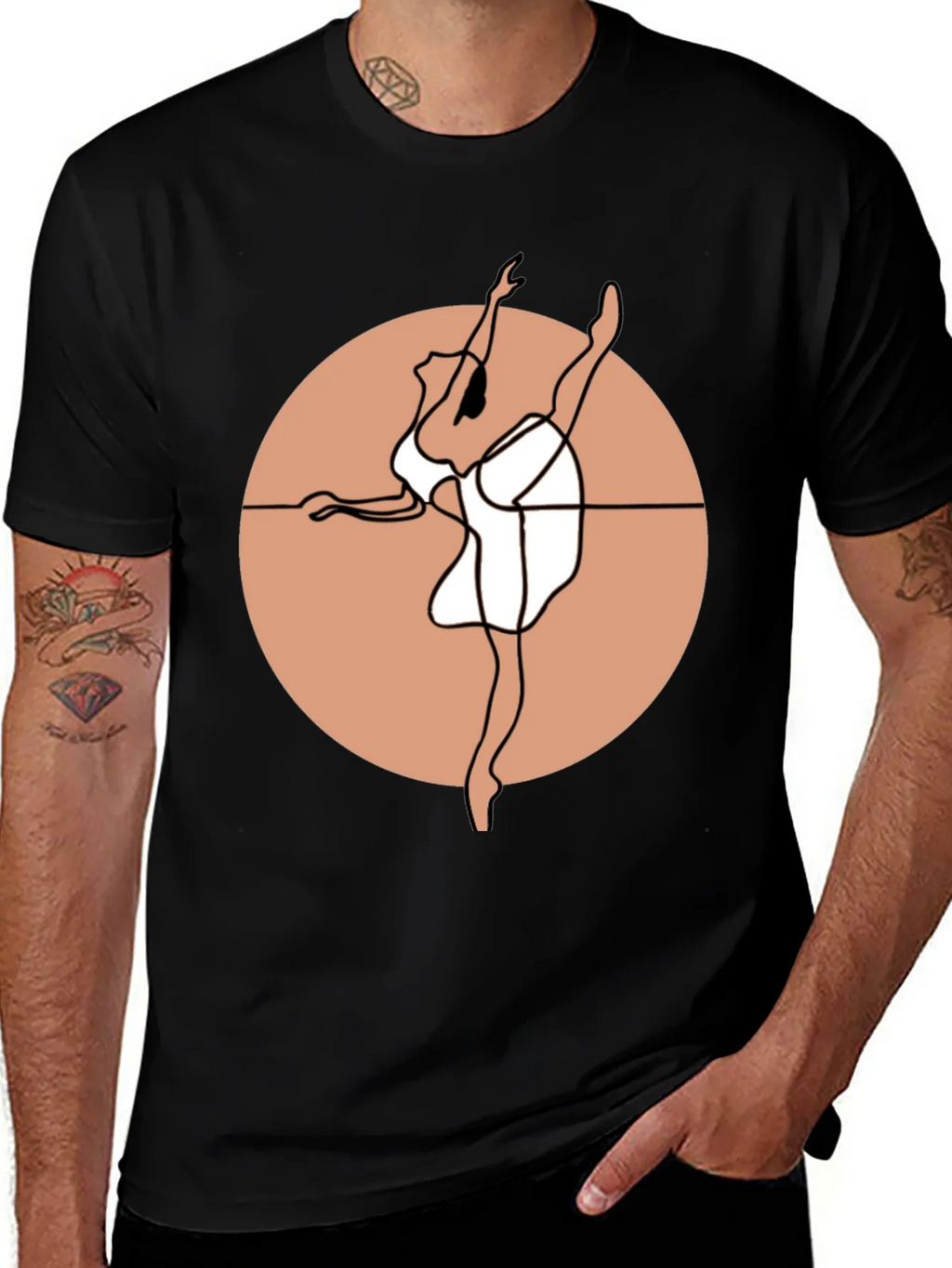 Ballet Dancer Graphic Tee - Stylish Black Cotton Shirt