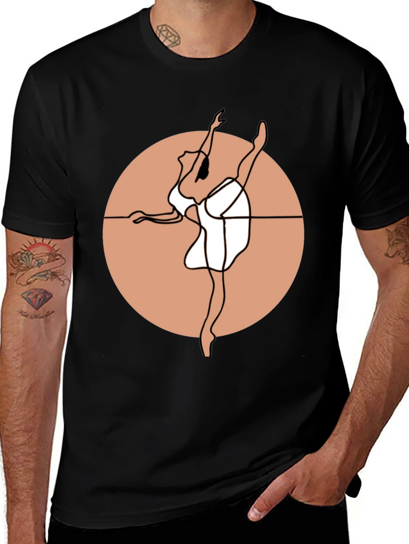 Ballet Dancer Graphic Tee - Stylish Black Cotton Shirt