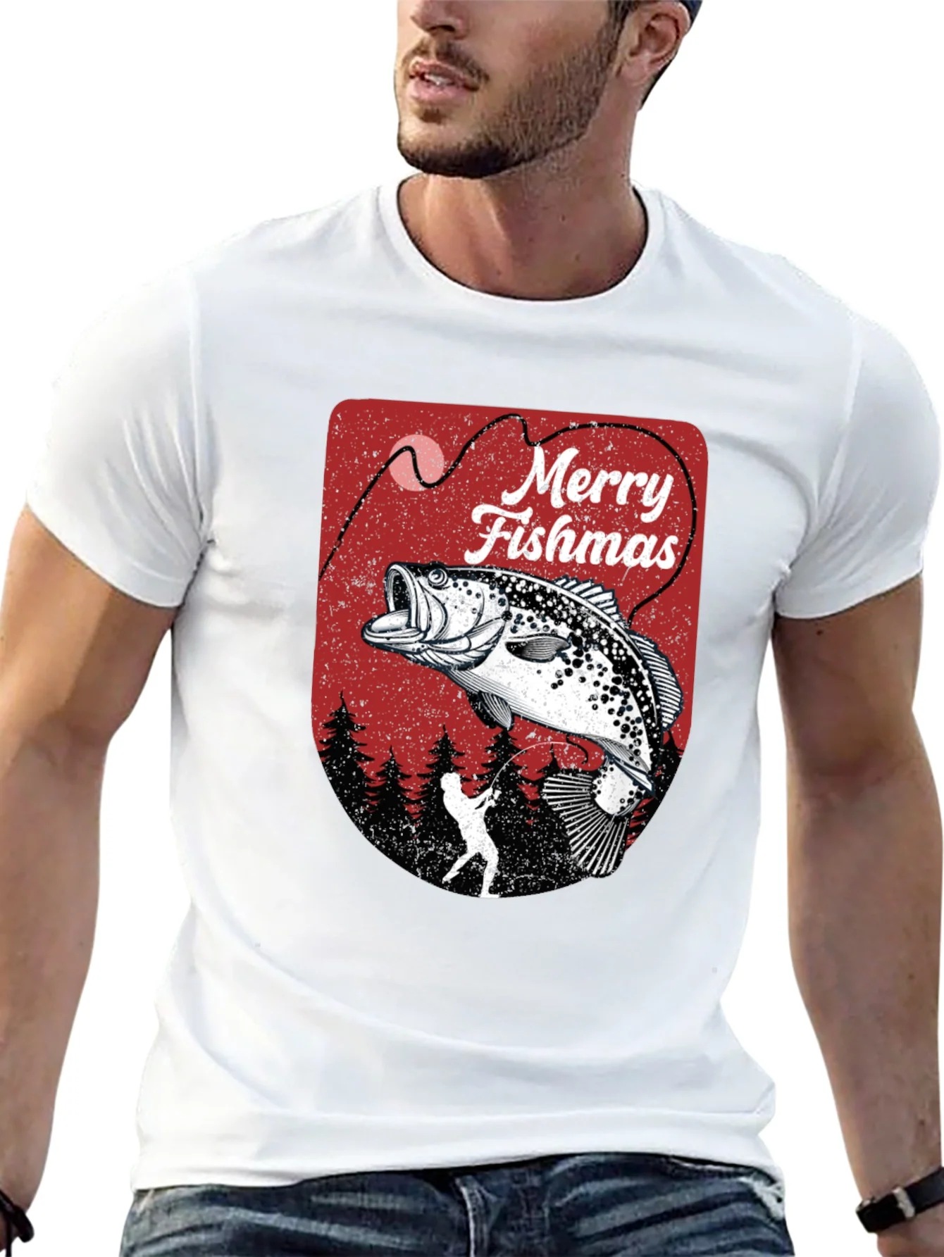 Merry Fishmas Fishing T-Shirt