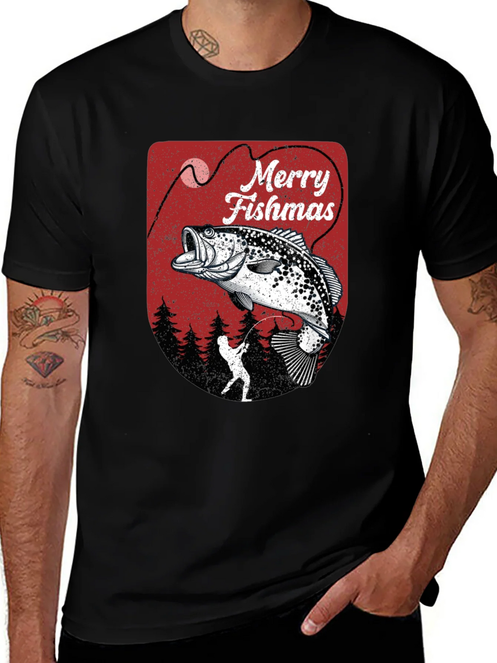 Merry Fishmas Fishing T-Shirt