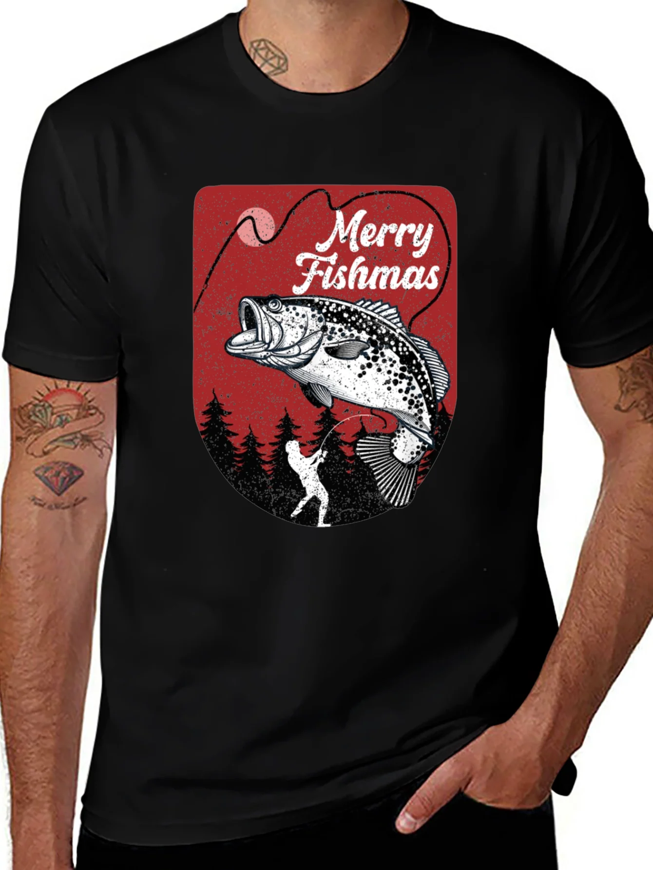Merry Fishmas Fishing T-Shirt
