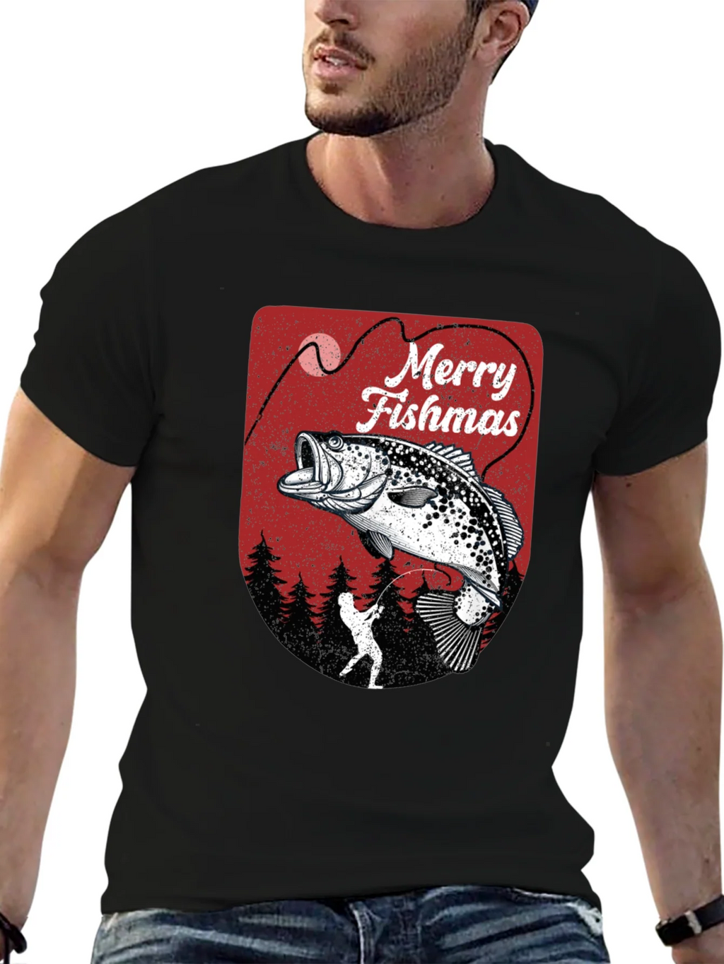 Merry Fishmas Fishing T-Shirt