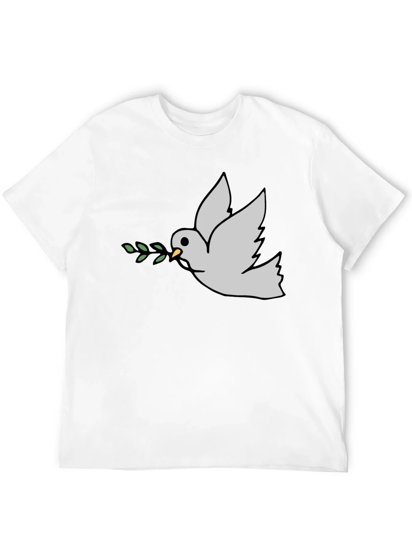 Peace Dove Graphic Tee - Black Casual T-Shirt