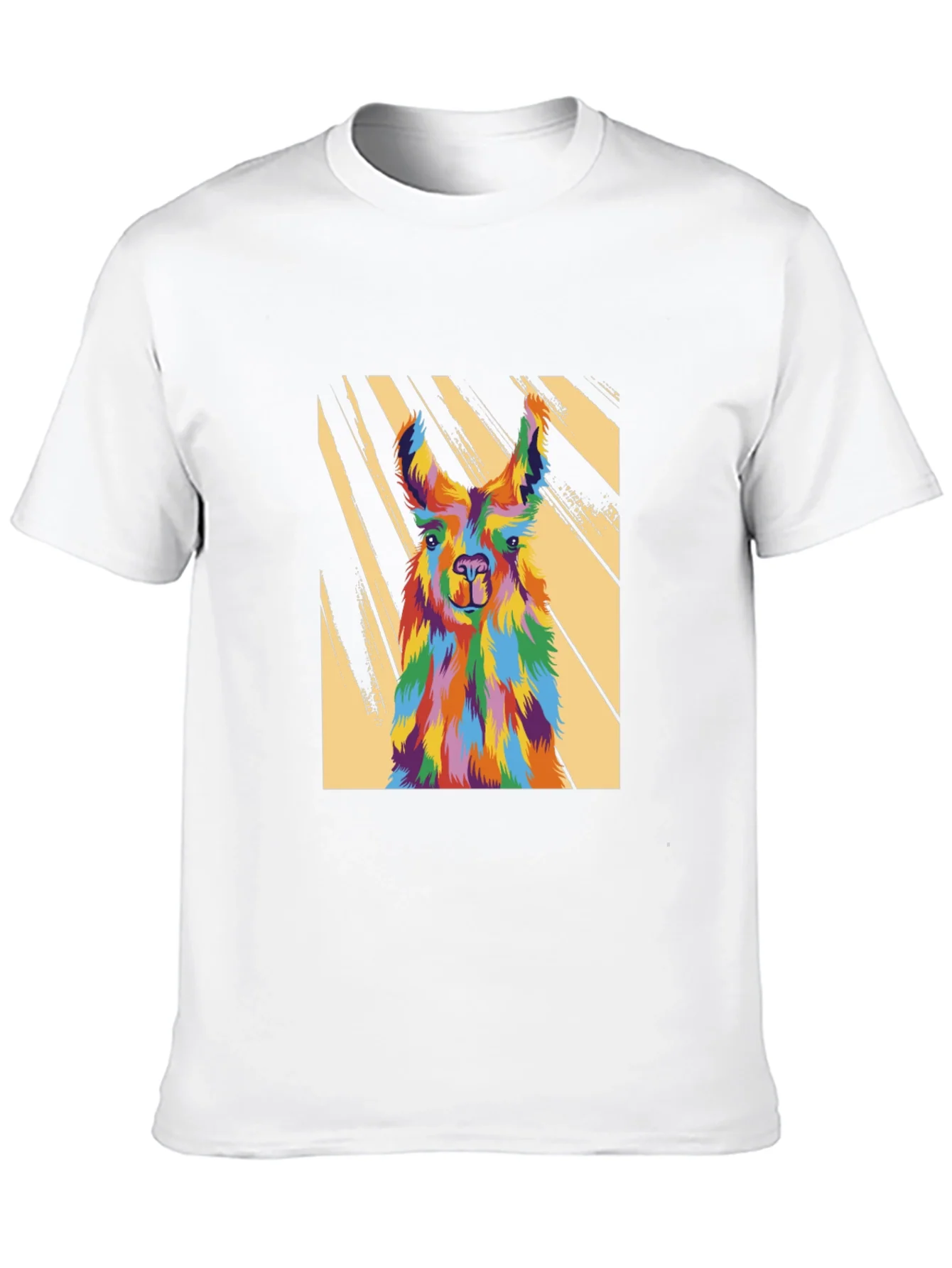 Colorful Llama Graphic Tee - Mens Black T-Shirt