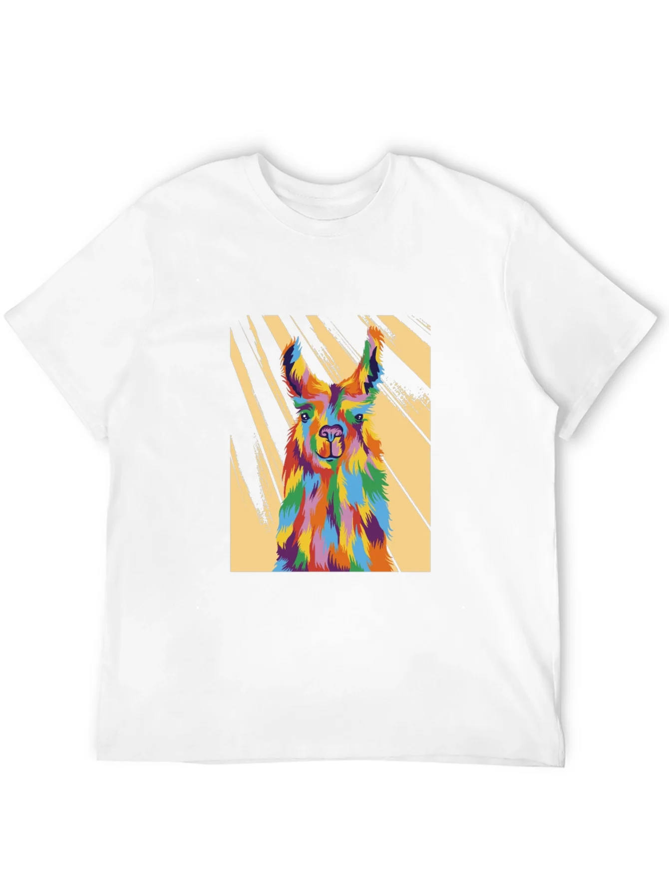 Colorful Llama Graphic Tee - Mens Black T-Shirt