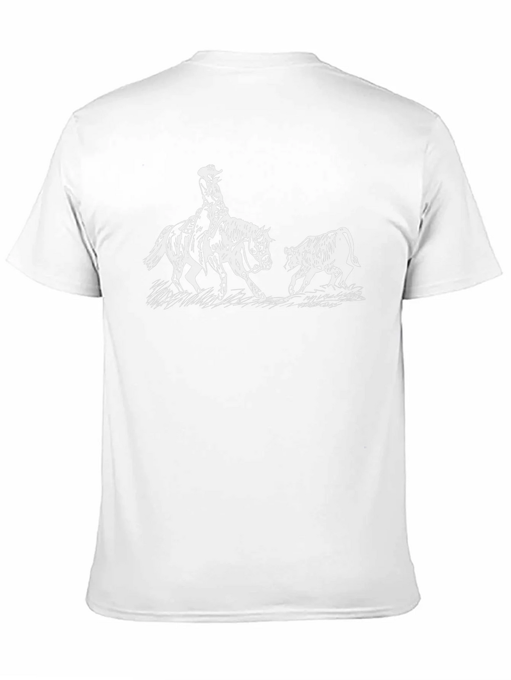 Cowboy Horse Bull Graphic Tee - Black Cotton