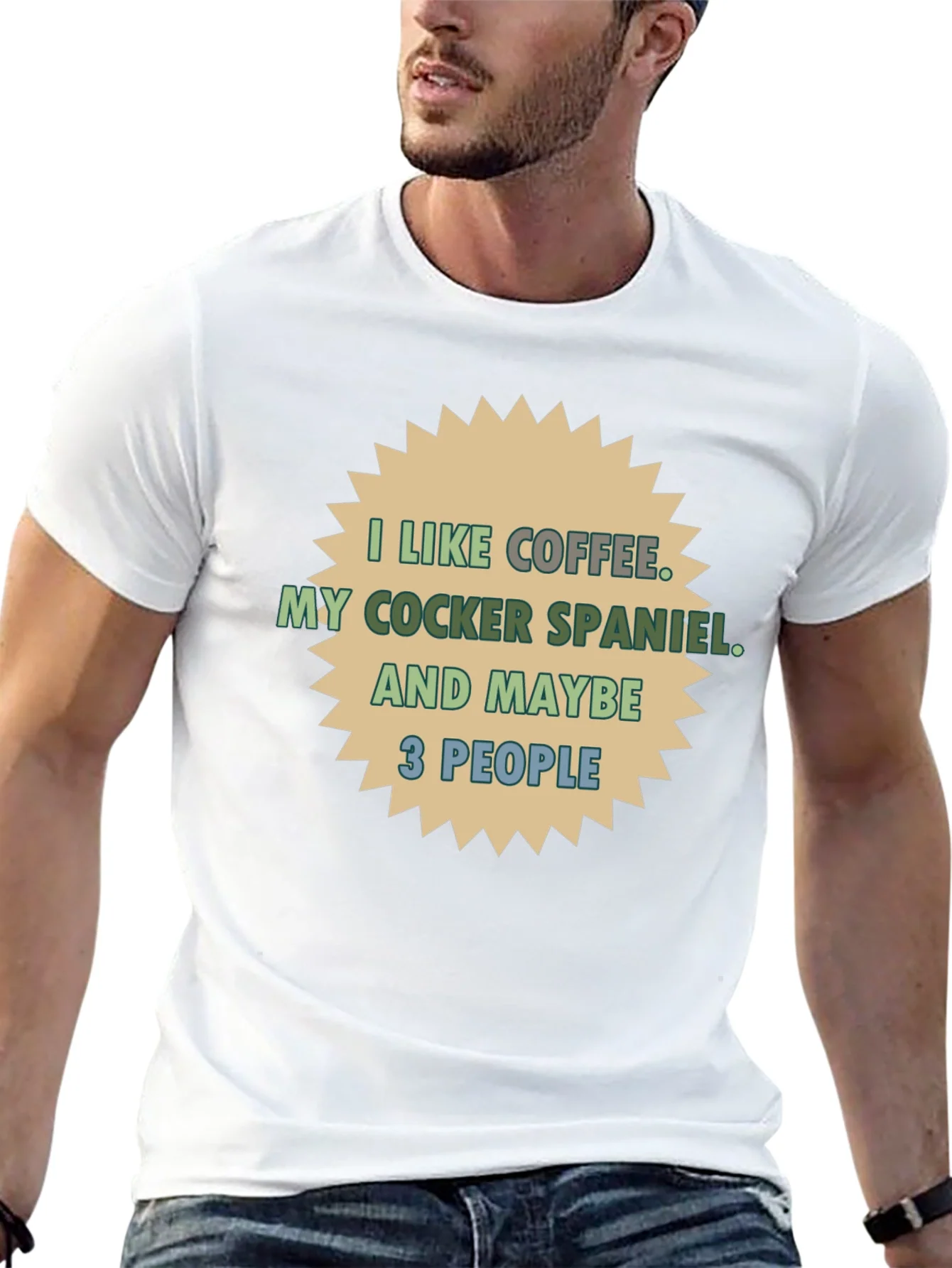 Coffee & Cocker Spaniel T-Shirt - Novelty Tee