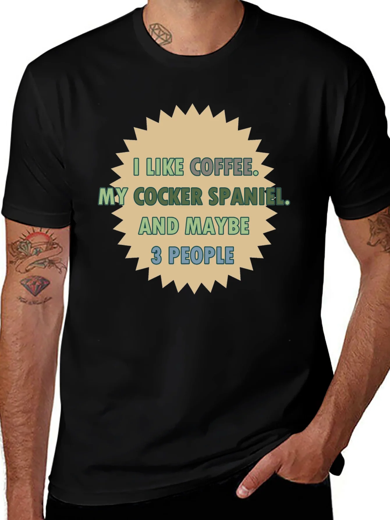 Coffee & Cocker Spaniel T-Shirt - Novelty Tee