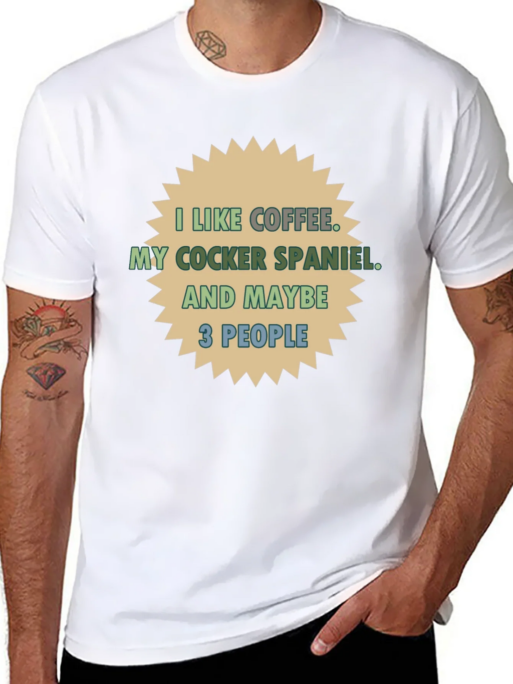 Coffee & Cocker Spaniel T-Shirt - Novelty Tee