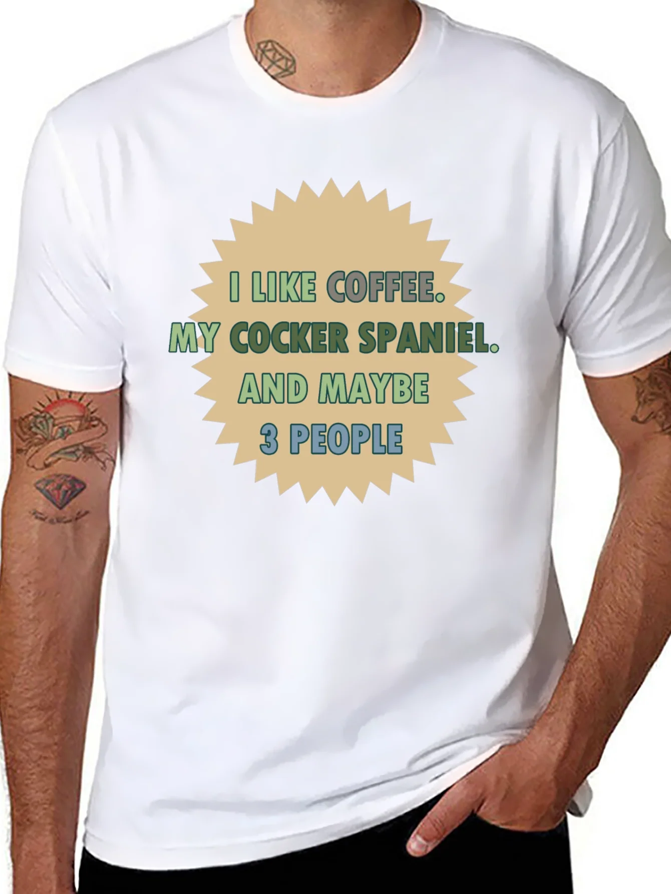 Coffee & Cocker Spaniel T-Shirt - Novelty Tee