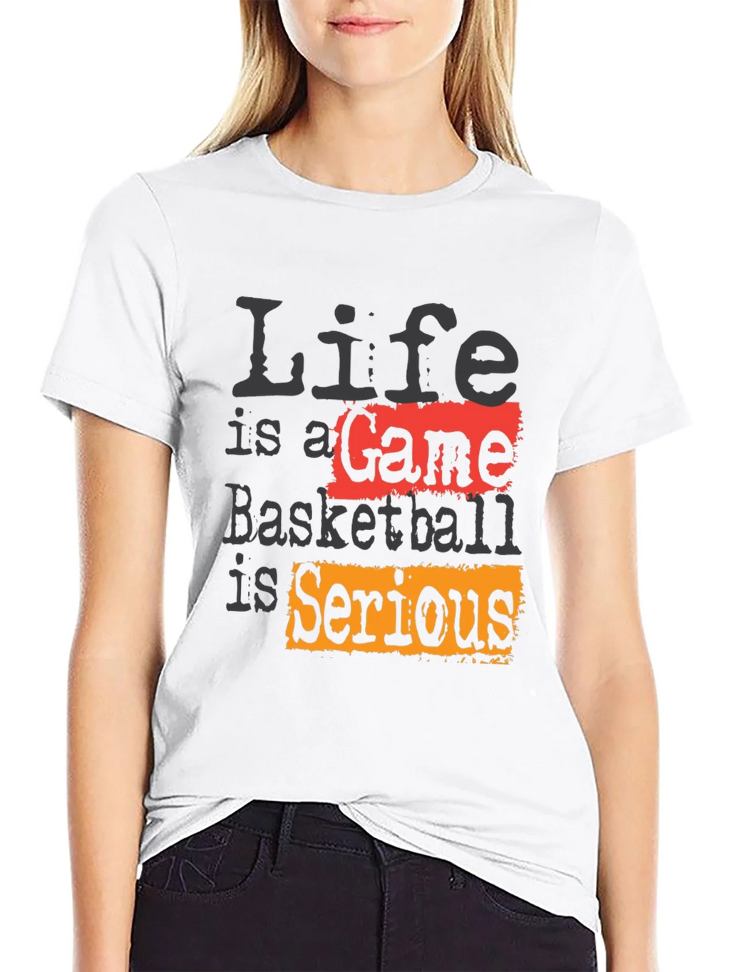 Life Is A Game Basketball Is Serious Black T-Shirt
