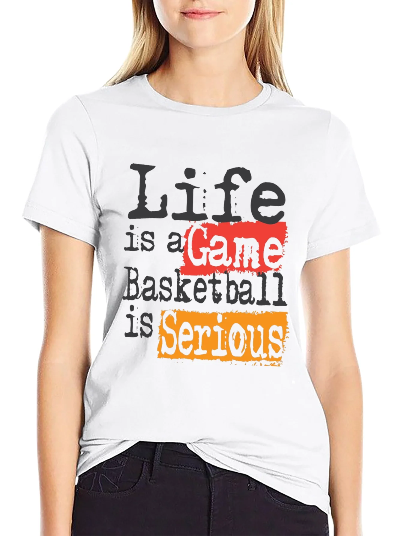 Life Is A Game Basketball Is Serious Black T-Shirt