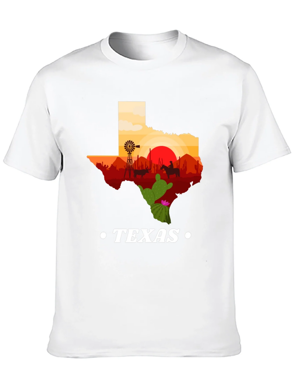 Texas Silhouette Graphic Tee - Western Cowboy Style