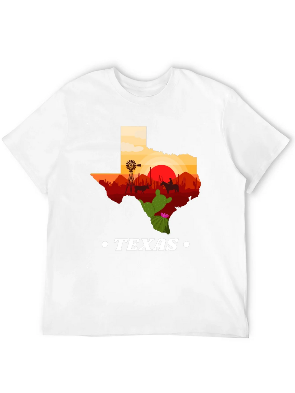 Texas Silhouette Graphic Tee - Western Cowboy Style