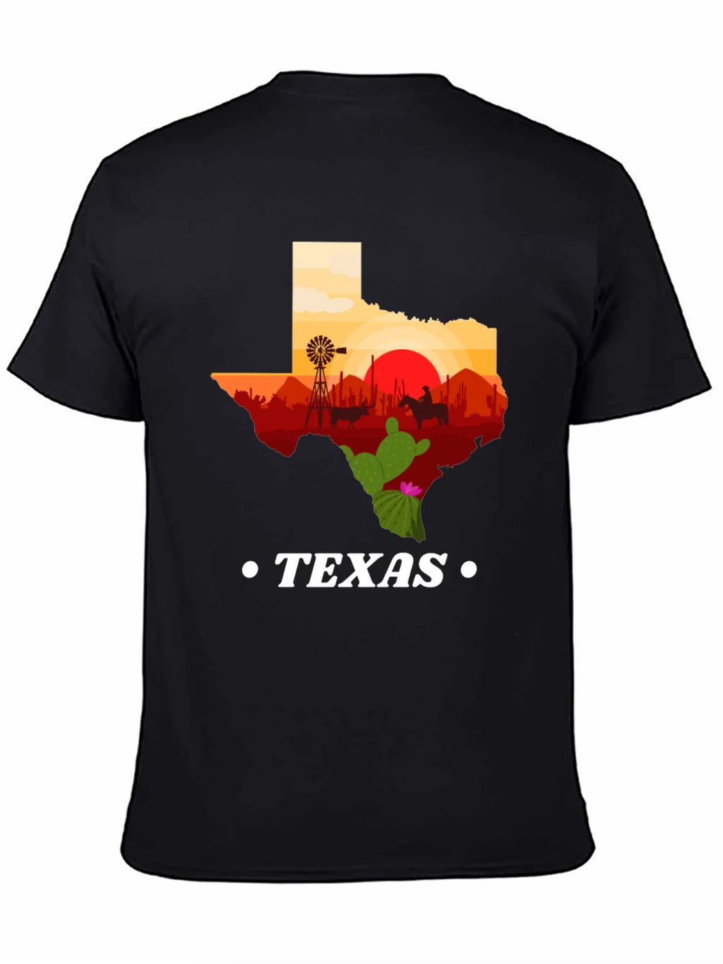 Texas Silhouette Graphic Tee - Western Cowboy Style