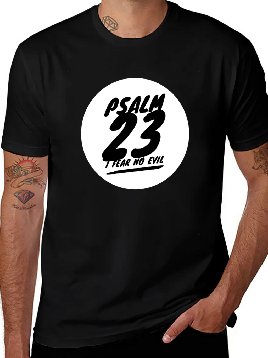 Psalm 23 Black T-Shirt - Fear No Evil