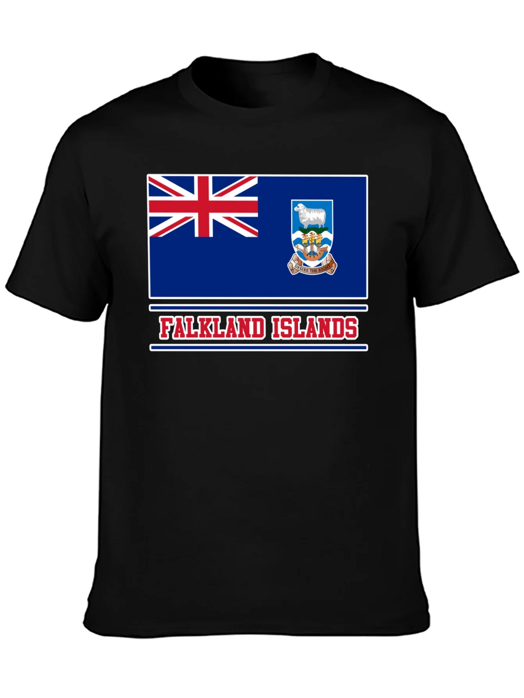 Falkland Islands Flag T-Shirt Patriotic Black Tee