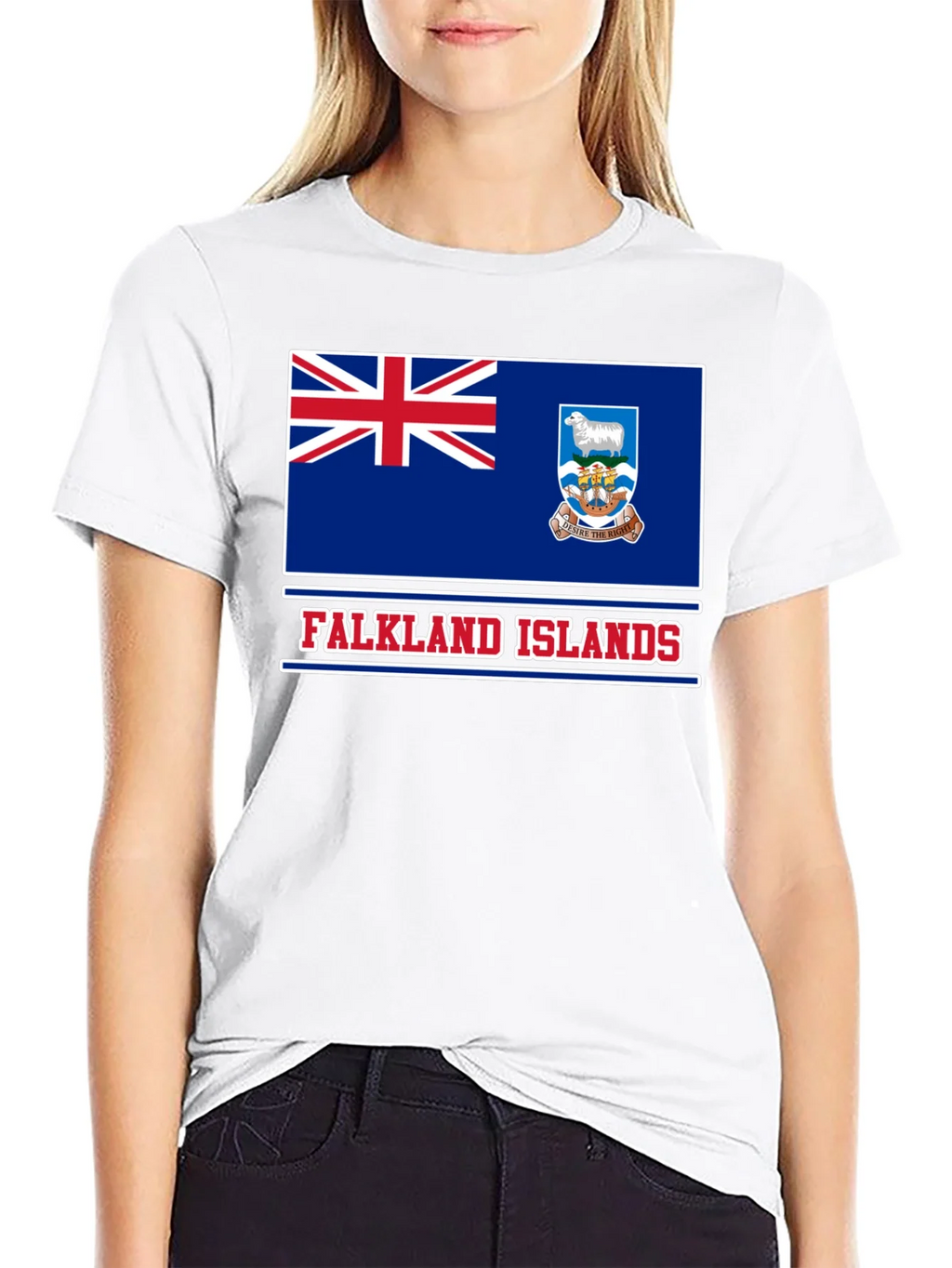 Falkland Islands Flag T-Shirt Patriotic Black Tee